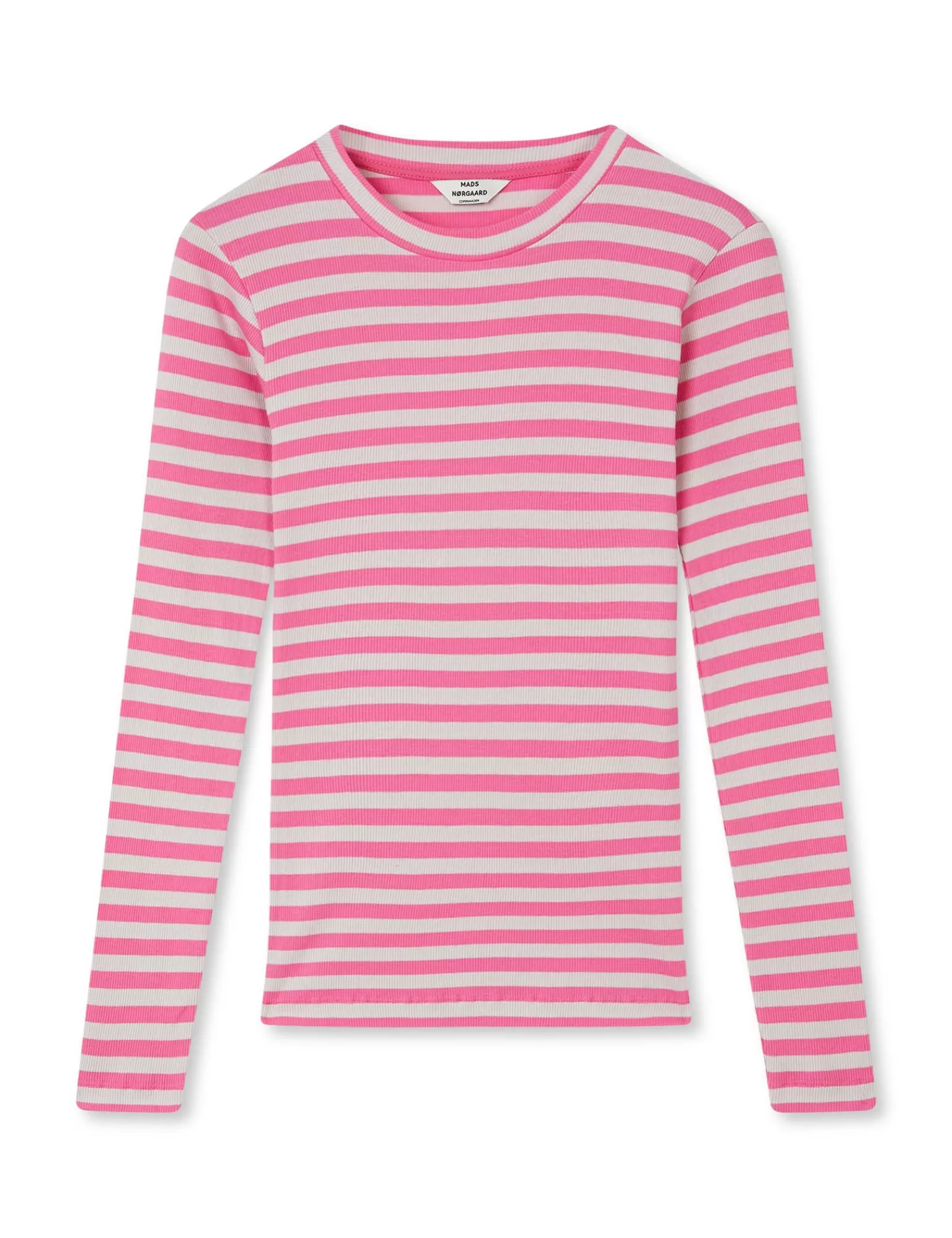 Dame MADS NØRGAARD 2x2 Cotton Stripe Tuba Tee LS