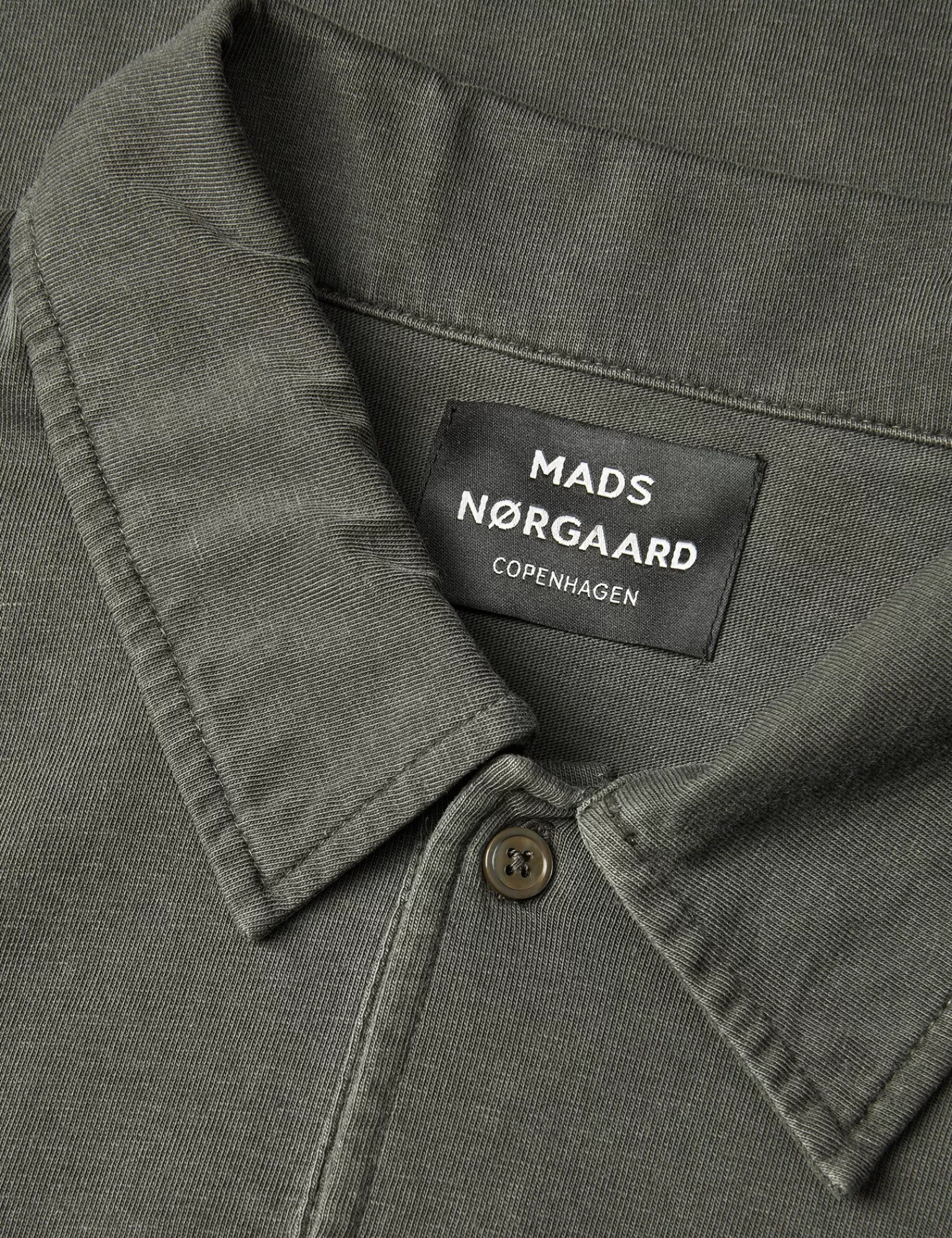 MADS NØRGAARD Cotton Jersey Pigment Dye Polo Tee LS