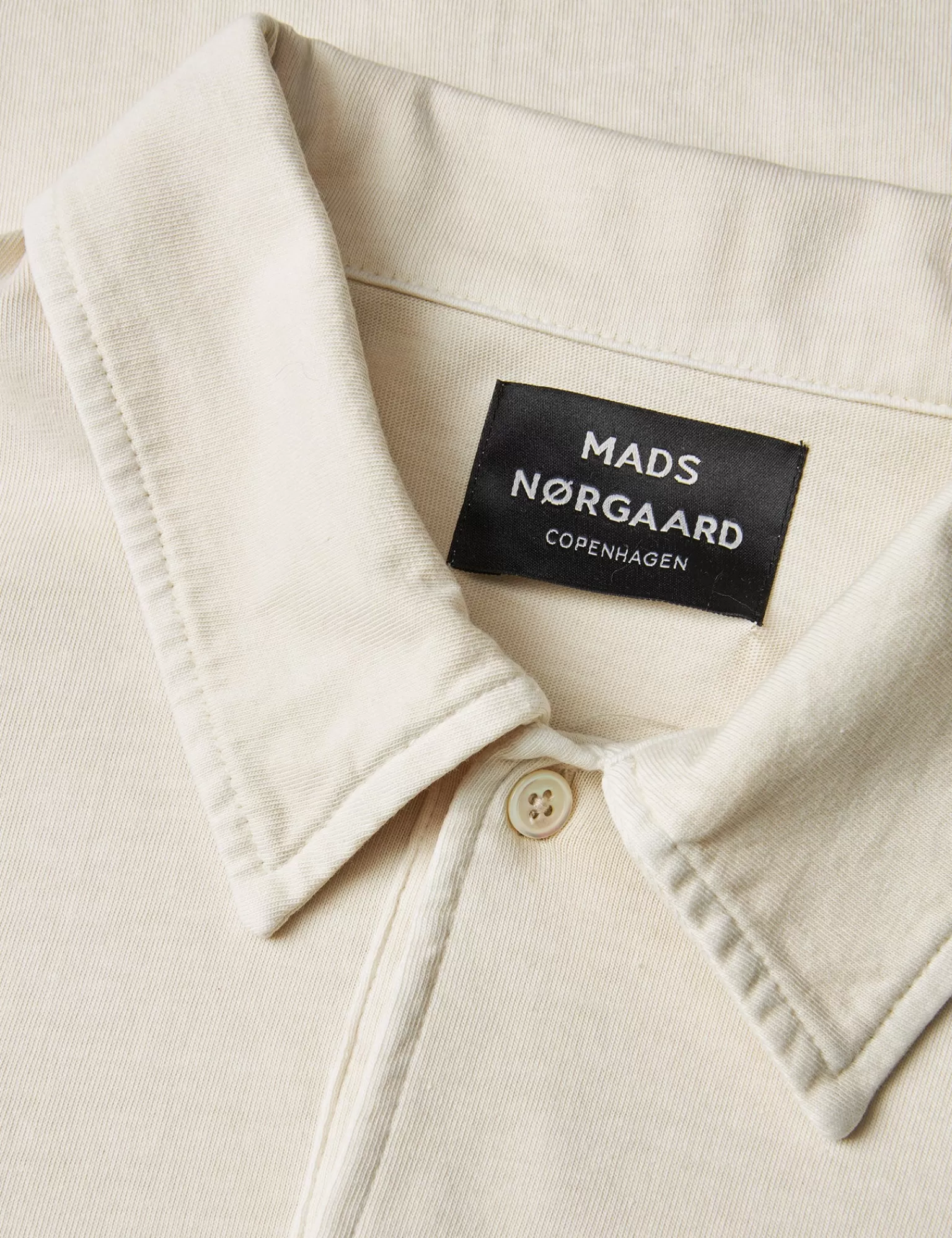 MADS NØRGAARD Cotton Jersey Pigment Dye Polo Tee LS