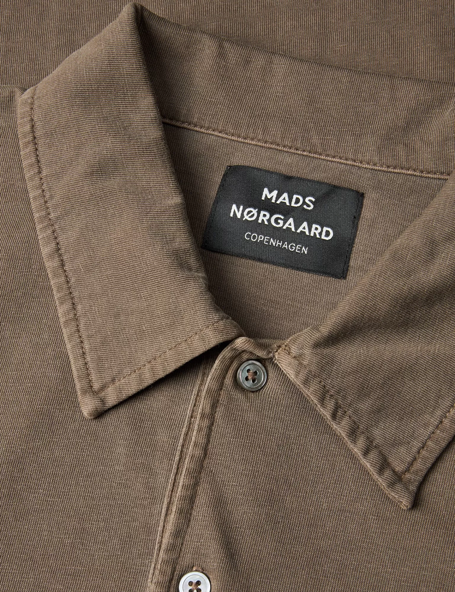 MADS NØRGAARD Cotton Jersey Pigment Dye Polo Tee LS