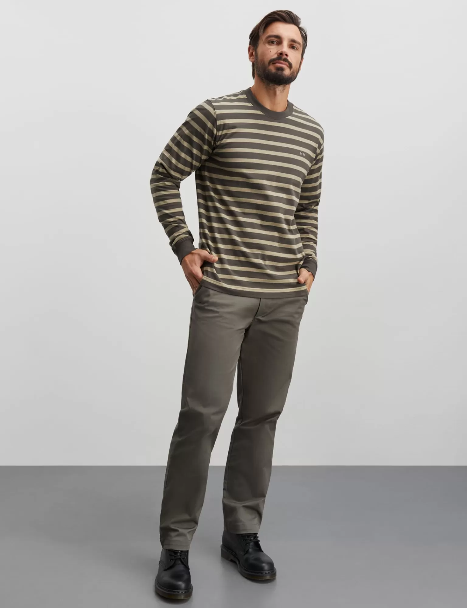 MADS NØRGAARD Cotton Jersey Stripe Frode Tee LS