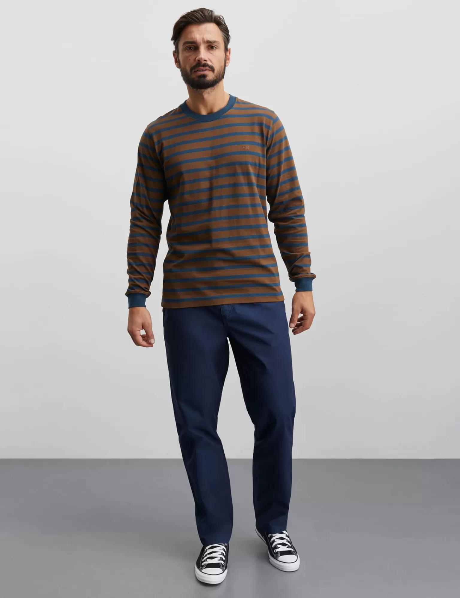 MADS NØRGAARD Cotton Jersey Stripe Frode Tee LS