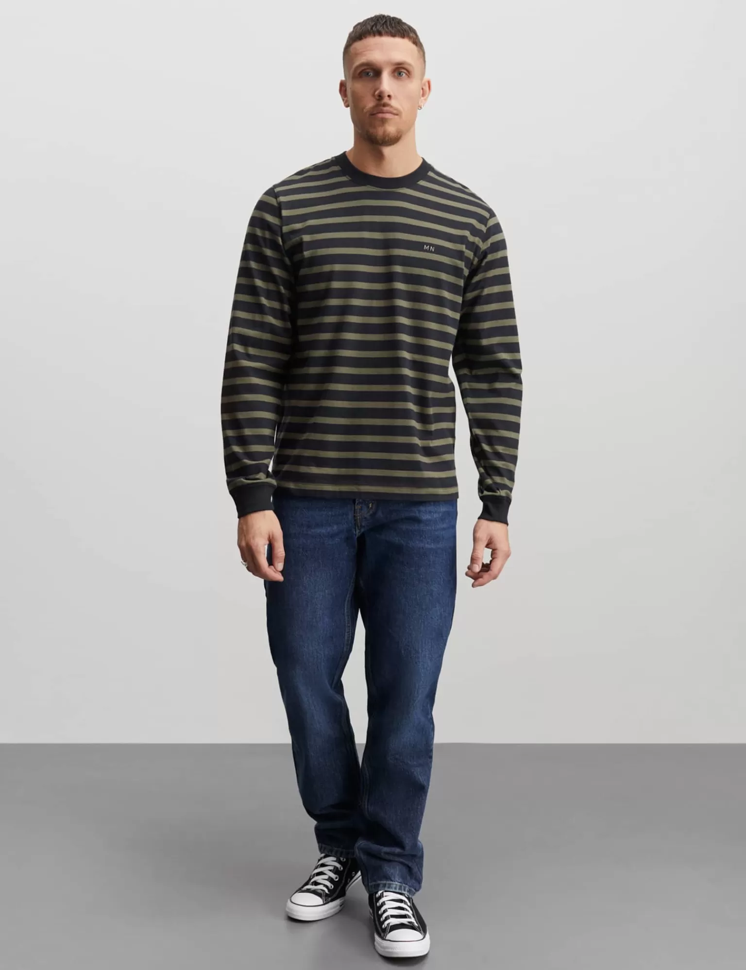 MADS NØRGAARD Cotton Jersey Stripe Frode Tee LS