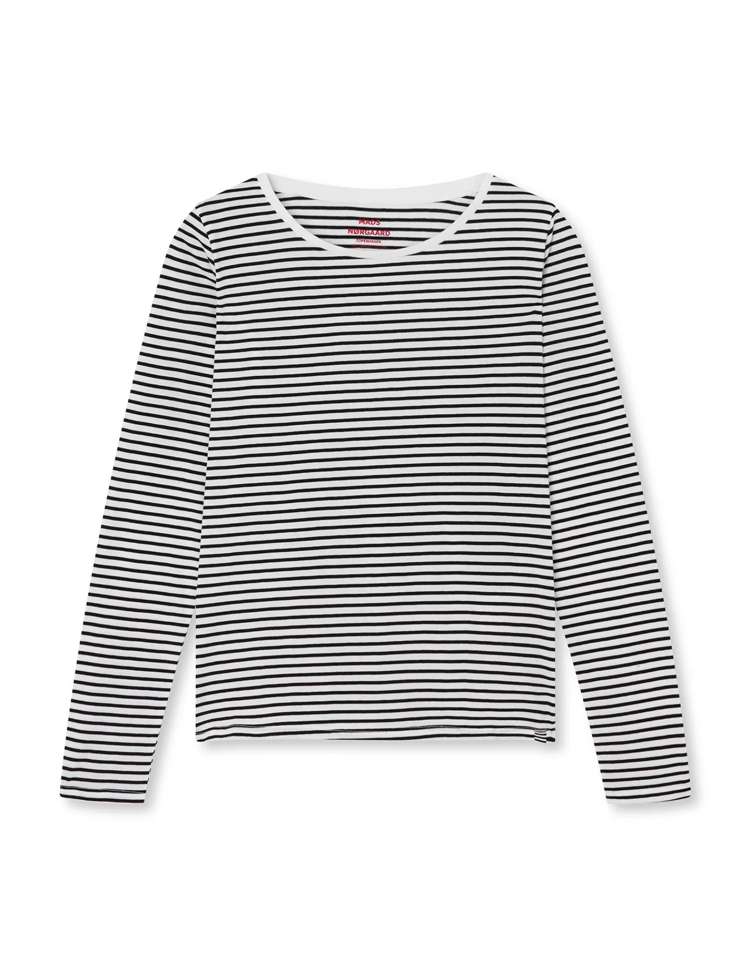 Dame MADS NØRGAARD Organic Jersey Stripe Tenna Tee LS FAV