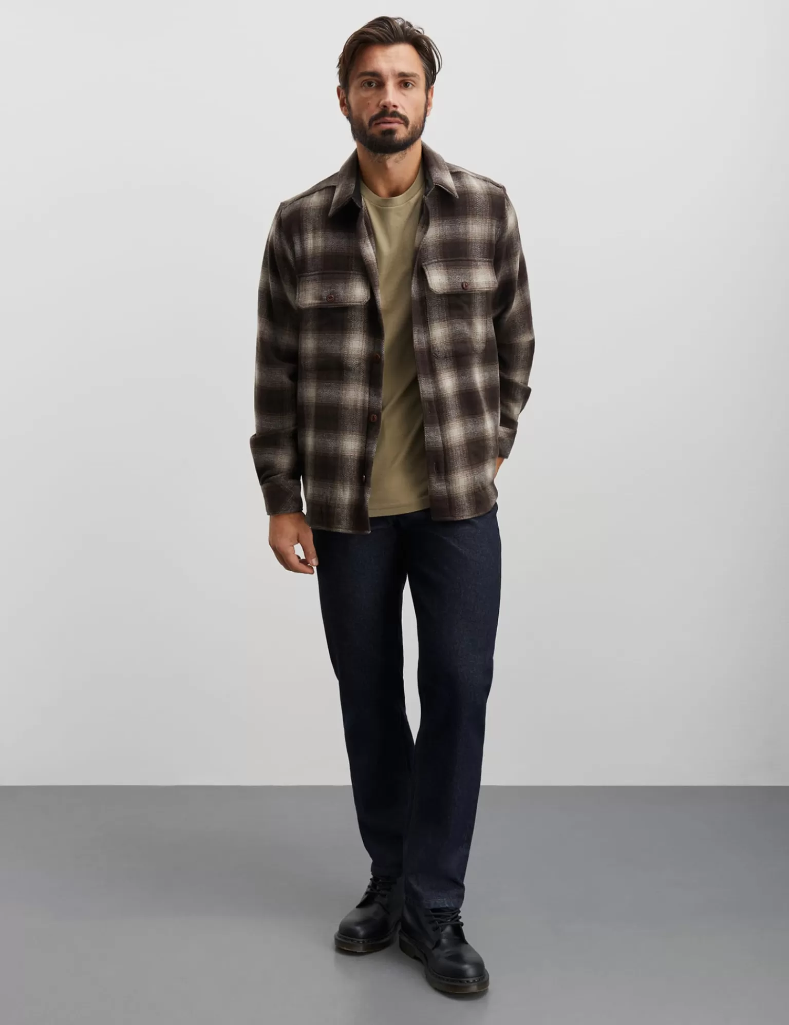 MADS NØRGAARD Soft Wool Noah Check Shirt