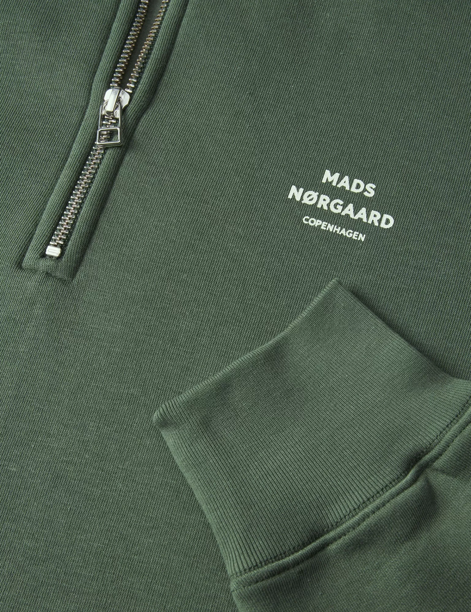 MADS NØRGAARD Standard Half Zip Logo Sweat